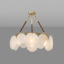 Loft Industry Modern - Leather&Glass Circle Chandelier